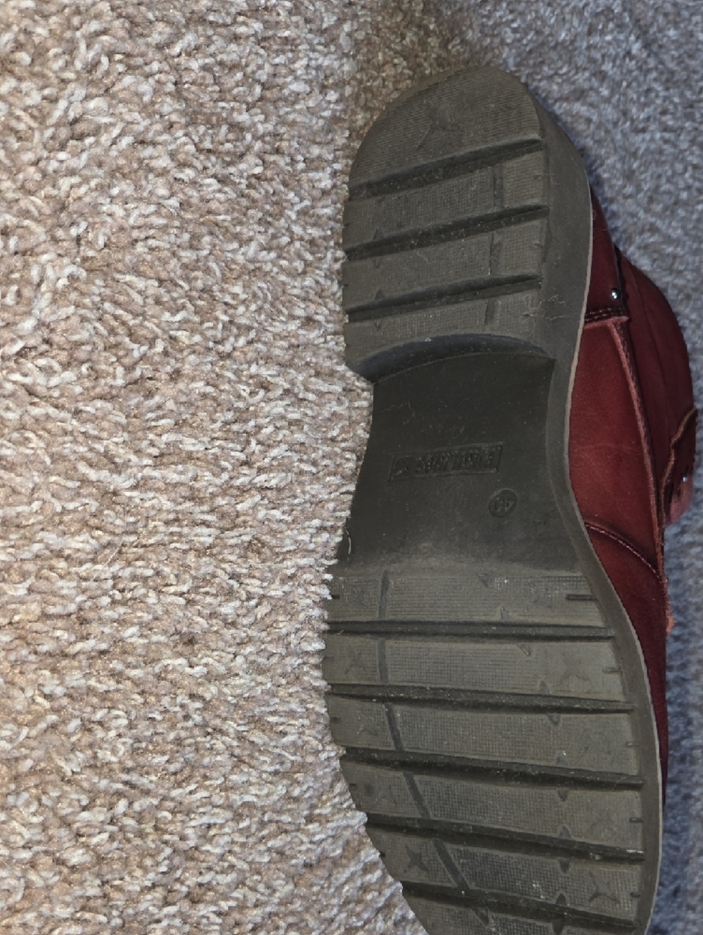 PIKOLINOS Women's Burgundy Lace-Up Chukka Boots with Side Zip - Picture 7 of 8